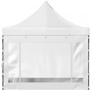 Pavilon Pop-up összecsukható rendezvénysátor 3x3 m 4db oldalfallal ponyva PVC fehér