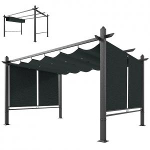 Pergola 3 × 4 m tolótetővel, behúzható rolókkal, UV50+ védelemmel és alumínium vázzal
