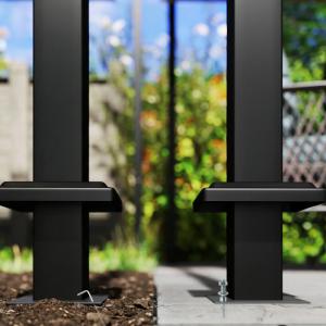 Pergola 4 × 3 m tolótetővel és 2 db oldalsó árnyékolóval, UV50+ védelemmel, sötétszürke