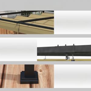 Pergola 4x3 m – állítható tolótetővel, fém kerti pavilon khaki színben