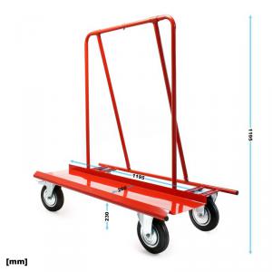Platformkocsi, gipszkarton szállító kézikocsi 800 kg terhelhetőség