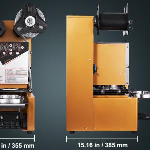Pohárzáró gép – 500-650 csésze/óra kapacitás, 90/95 mm csészéhez, max. 190 mm magasságig fekte