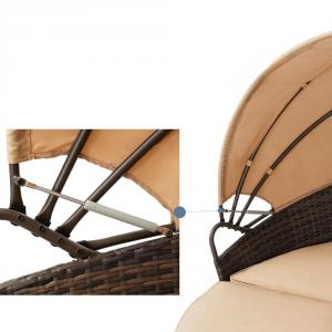 Polyrattan luxus napozó ülőgarnitúra rattan kerti sziget heverő 184 x 141 cm barna színben