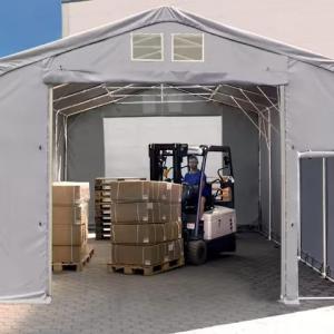 Ponyva csarnok  raktársátor, ipari sátor  8x12m oldalmagasság 4,00m felhúzható kapuval ponyva PVC szürke
