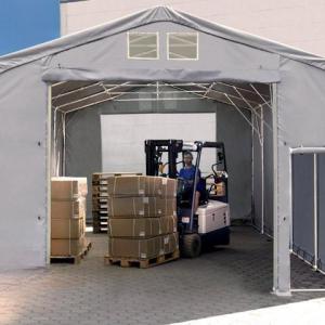 Ponyva csarnok  raktársátor,ipari sátor 5x10m  oldalmagasság 4,00m emelőkapuval  ponyva lángálló PRIMEtex-ponyva  (50m2 szürke)