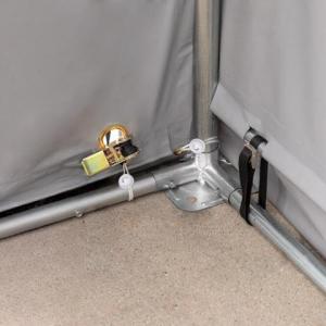 Ponyva csarnok  raktársátor,ipari sátor 5x10m  oldalmagasság 4,00m emelőkapuval  ponyva lángálló PRIMEtex-ponyva  (50m2 szürke)