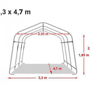 Ponyvagarázs mobilgarázs 3,3x4,7m PVC ponyva szürke