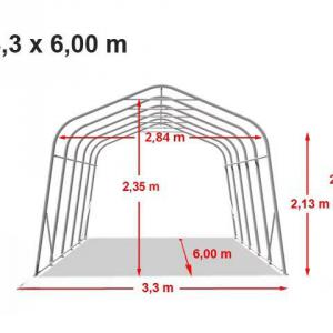 Ponyvagarázs mobilgarázs 3,3x6m zöld, statikai csomaggal