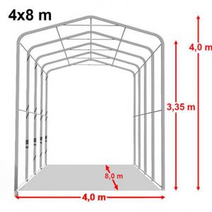 Ponyvagarázs mobilgarázs 4x8m  PVC ponyva, sötét zöld