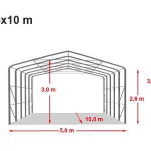 Ponyvagarázs mobilgarázs 5x10 m  PVC ponyva szürke