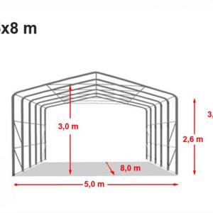 Ponyvagarázs mobilgarázs 5x8m  PVC ponyva szürke