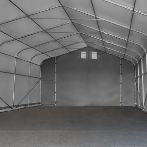 Ponyvagarázs, mobilgarázs 6x12m lángálló PRIMEtex-ponyva, szürke