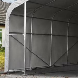 Ponyvagarázs, mobilgarázs 6x12m lángálló PRIMEtex-ponyva, szürke