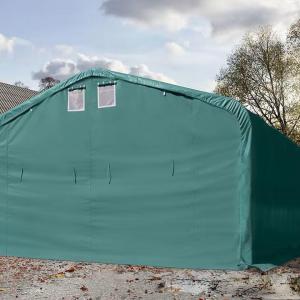 Ponyvagarázs, mobilgarázs 6x12m lángálló PRIMEtex-ponyva, zöld