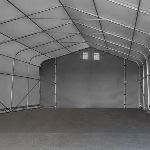 Ponyvagarázs mobilgarázs autógarázs 6x6m, PVC ponyva szürke