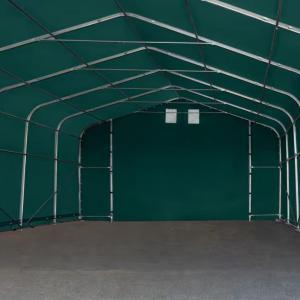Ponyvagarázs mobilgarázs autógarázs 6x6m, PVC ponyva zöld