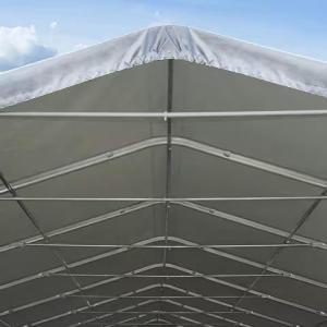 Ponyvagarázs sátorgarázs  4x8m, lángálló PRIMEtex-ponyva, sötét zöld