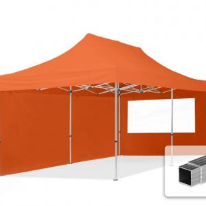 Pop-up Alumínium összecsukható pavilon rendezvénysátor 3x6m ponyva PVC 2db oldalfallal