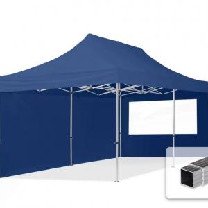 Pop-up Alumínium összecsukható pavilon rendezvénysátor 3x6m ponyva PVC 2db oldalfallal