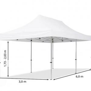 Pop-up Alumínium összecsukható pavilon rendezvénysátor 3x6m ponyva PVC 2db oldalfallal