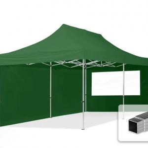 Pop-up Alumínium összecsukható pavilon rendezvénysátor 3x6m ponyva PVC 2db oldalfallal