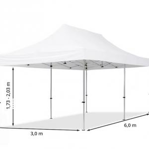 Pop-up Alumínium összecsukható pavilon rendezvénysátor 3x6m ponyva PVC fehér