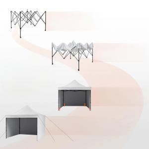 Pop-up összecsukható, 3x3 méteres fehér rendezvénysátor, 3 db oldalfallal,  hordozótáskával és homokzsákokkal