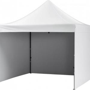 Pop-up összecsukható, 3x3 méteres fehér rendezvénysátor, 3 db oldalfallal,  hordozótáskával és homokzsákokkal