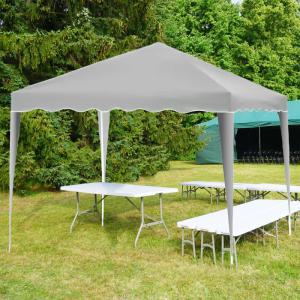 Pop-up összecsukható kerti pavilon és rendezvénysátor 3 × 3 m, fehér, vízlepergető UV 50+ tetőponyvával, stabil acélvázzal, kattintós mechanizmussal, rögzítőkötelekkel,hordozótáskával