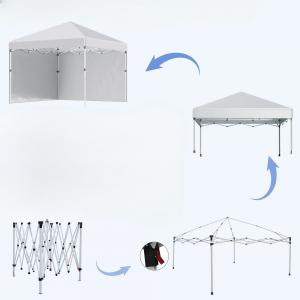 Pop-up összecsukható pavilon és rendezvénysátor 3 × 3 m, zöld, Oxford ponyvával, 2 db levehető oldalfallal, állítható acélvázzal, 4 db homokzsákkal,  földhorgonyokkal és hordozótáskával