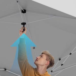 Pop-up összecsukható pavilon és rendezvénysátor 3 × 6 m, 18 m², fehér,  vízálló 210D Oxford ponyvával, 4 db oldalfallal, 2 db ablakkal, stabil acélvázzal és hordozótáskával
