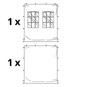Pop-up összecsukható pavilon, rendezvény- és piaci sátor 3 × 3 m, 9 m², fehér PVC ponyvával, 2 db oldalfallal, 100%-ban vízálló kivitelben, stabil acélvázzal és 3 fokozatban állítható magassággal