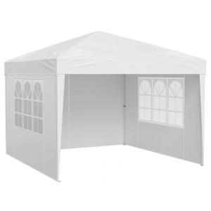 Pop-up összecsukható pavilon rendezvénysátor 3x3 m fehér hordozótáskával 3db oldalfallal fehér