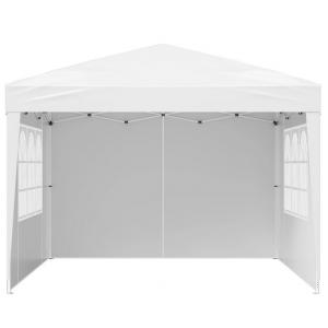 Pop-up összecsukható pavilon rendezvénysátor 3x3 m fehér hordozótáskával 3db oldalfallal fehér