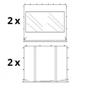 Pop-up összecsukható pavilon, rendezvénysátor ollómechanikával, panorámaablakkal 4x4 m ponyva PVC  4db oldalfallal krém