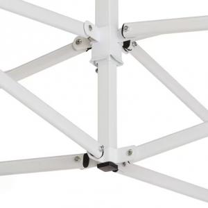 Pop-up összecsukható pavilon, rendezvénysátor piacisátor 3x3 m, PVC ponyva,  stabil acélszerkezet, állítható magasság, 100% vízálló, oldalfal nélkül, fehér