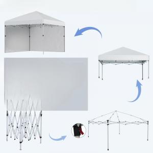 Pop-up  pavilon összecsukható rendezvénysátor 3x3 m 2db oldalfallal  tartozék hordozótáska és homokzsák, viharvédelemmel (világosszürke)
