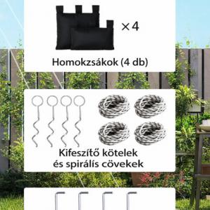 Pop-up  pavilon összecsukható rendezvénysátor 3x3 m fehér színben tartozék hordozótáskával és viharvédelemmel