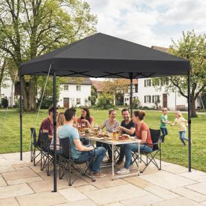 Pop-up  pavilon összecsukható rendezvénysátor 3x3 m hordozótáskával, súlyzsákkal szín fekete