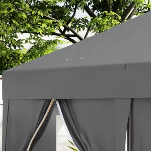Pop-up  pavilon összecsukható sátor hordozótáskával 3x6 m oldalfalakkal szürke