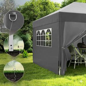 Pop-up  pavilon összecsukható sátor hordozótáskával 3x6 m oldalfalakkal szürke