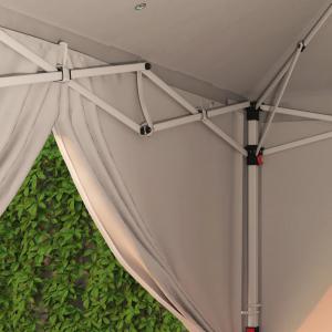 Pop-up  pavilon összecsukható sátor hordozótáskával 3x6 m oldalfalakkal szürke