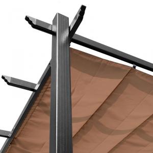 Prémium alumínium pergola állítható tetővel – 3 × 4 m, krém színben, UV- és vízálló ponyvával