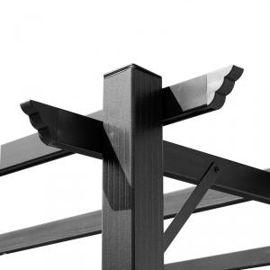 Prémium alumínium pergola állítható tetővel 3 × 4 m, krémszínű, UV-álló és vízálló poliészter tetőponyvával, rozsdamentes alumínium vázzal, 2,23 m teljes magassággal