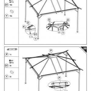 Prémium alumínium pergola polikarbonát tetővel és dupla függönnyel – 3 × 4 m, UV- és vízálló, szürke-barna