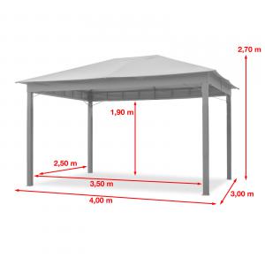 Premium kerti pavilon pergola rendezvénysátor fedett kerti sütögető 3x4m