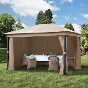 Premium kerti pavilon pergola rendezvénysátor fedett kerti sütögető 3x4m