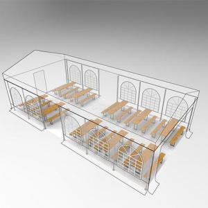 Premium  Pavilon, sörsátor rendezvénysátor 6x12 m,  ponyva 240g/m2 szürke-fehér (72m2)