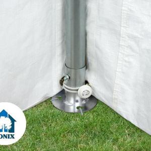 Premium  Pavilon, sörsátor rendezvénysátor 6x12 m,  ponyva 240g/m2 szürke-fehér (72m2)
