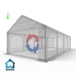 Premium  Pavilon, sörsátor rendezvénysátor 6x12 m,  ponyva 240g/m2 szürke-fehér (72m2)
